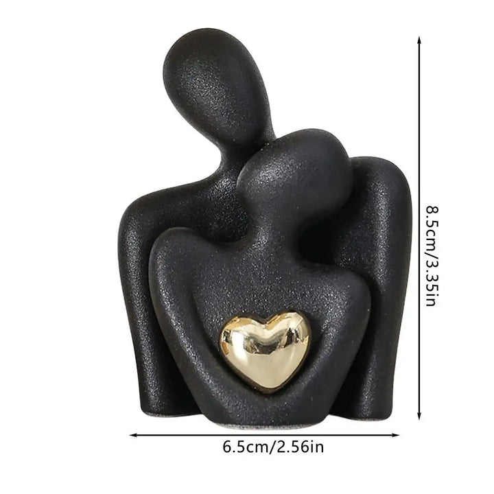 Pure Luxe | Heart-shaped gold couple statue